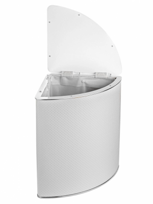 Geralis PWH-U PUNTO корзина для белья белая, кант хром, угловая