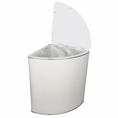 Geralis PWH-U PUNTO корзина для белья белая, кант хром, угловая