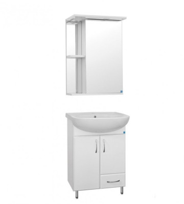 Тумба Style Line Эко Стандарт №10 50 (ЛС-00000095) с раковиной, белая