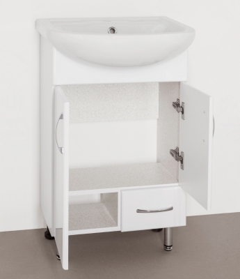 Тумба Style Line Эко Стандарт №10 50 (ЛС-00000095) с раковиной, белая