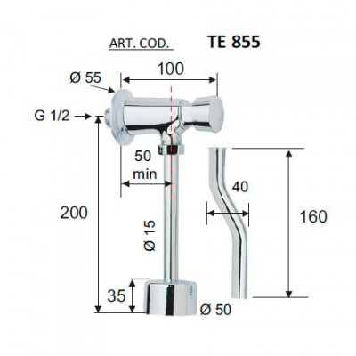 Кран Remer TE 855 для писсуара с таймером