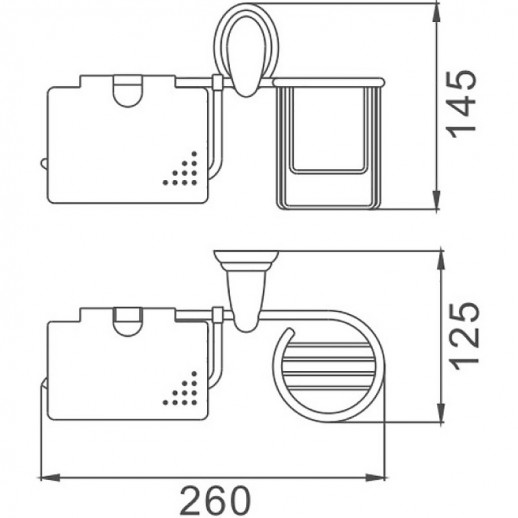 Держатель туалетной бумаги и освежителя воздуха Haiba HB1503-1 с крышкой (латунь) хром