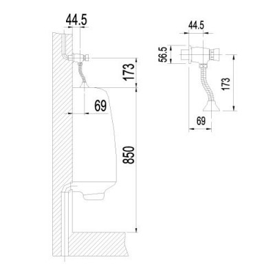 Lemark Projekt LM4612C смывное устройство для писсуара, хром