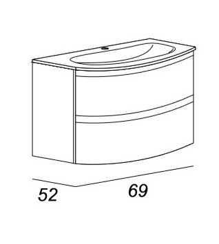 Тумба под раковину CEZARES VAGUE 70 Grigio lucido