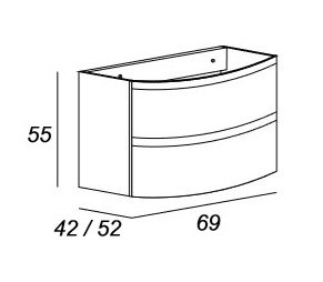Тумба под раковину CEZARES VAGUE 70 Grigio lucido