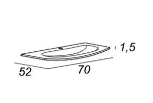 Тумба под раковину CEZARES VAGUE 70 Grigio lucido