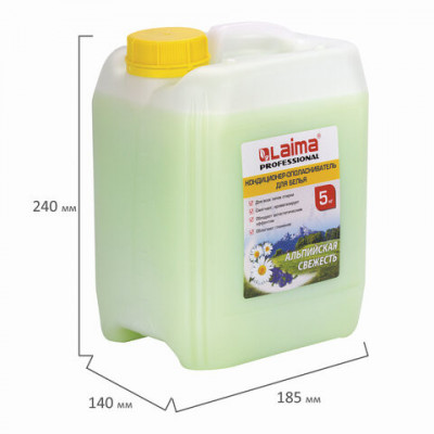 Кондиционер-ополаскиватель для белья 5 л LAIMA PROFESSIONAL ECONOMY, "Альпийская свежесть", 606374