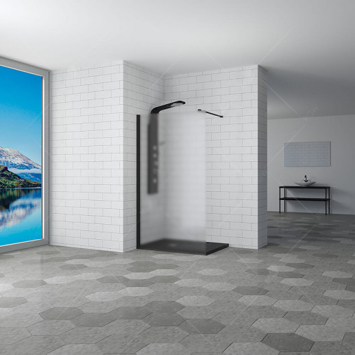 Душевая перегородка RGW Walk In WA-002B 100 35100210-24 матовая-сатинат профиль черный