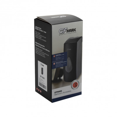 Дозатор жидкого мыла, пластиковый, черный, большой, с глазком - капля, 350 мл GFmark (6361)