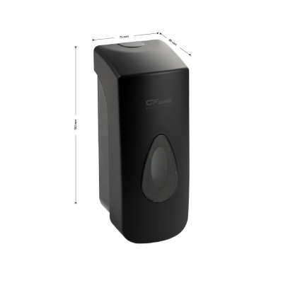 Дозатор жидкого мыла, пластиковый, черный, большой, с глазком - капля, 350 мл GFmark (6361)