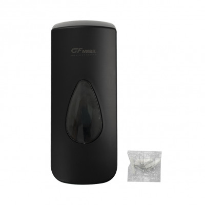 Дозатор жидкого мыла, пластиковый, черный, большой, с глазком - капля, 350 мл GFmark (6361)