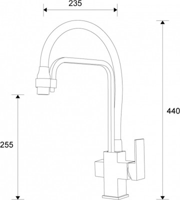 Смеситель для кухонной мойки ZORG Sanitary  (ZR 341-6 YF BLACK), рычажный, ретро стиль