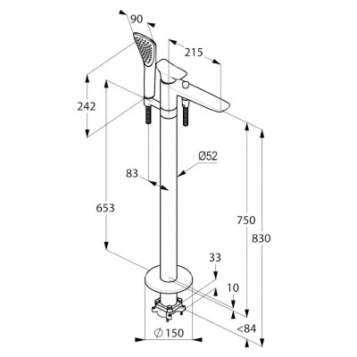 Kludi Ambienta 535900575 смеситель для ванны/душа, хром