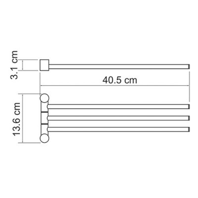 WasserKRAFT Exter K-1533 полотенцедержатель трехрожковый