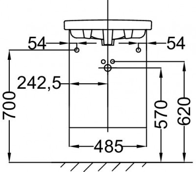 Мебель под рукомойник 50 см, Jacob Delafon «ODEON UP» (EB863RU-E5) светлый дуб