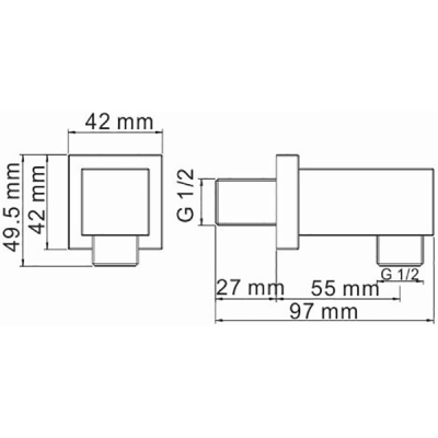 Шланговое подключение WasserKRAFT Exter A108 бронза