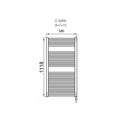 Полотенцесушитель электрический Irsap Ares 580x1118 EIM058KK1IR01NNN черный матовый лесенка