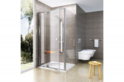 RAVAK Pivot 90G40U00Z1 жесткая душевая стенка PPS-80, сатин/транспарент/стекло