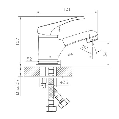 Смеситель для раковины Decoroom DR21011 хром однорычажный
