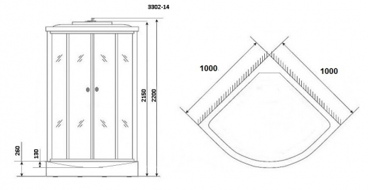 Душевая кабина Niagara Classic NG-3302-14 100x100х215 см средний поддон