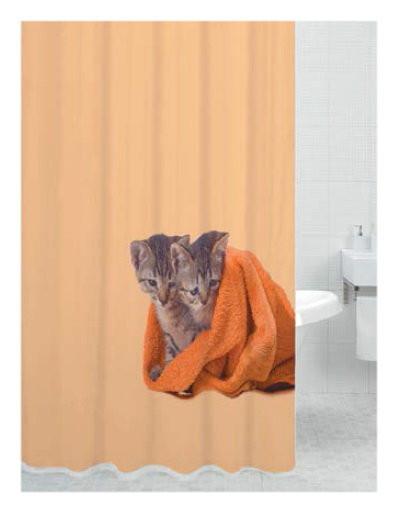 Bath Plus PRINT DSP3008 шторка для ванной (Котята), 180 см x 200 см