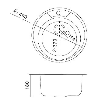 Мойка для кухни Frap врезная круглая 49х49х18 (F490)