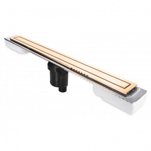 Желоб BERGES водосток TOP Stark 700, золото глянец, S-сифон D50/105 H50 вертикальный