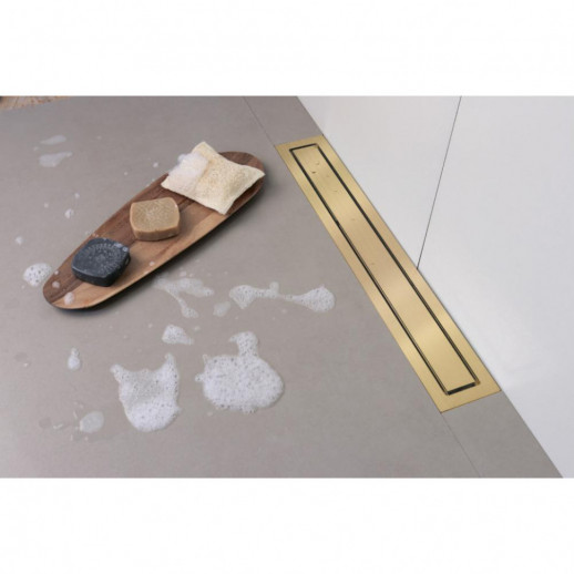 Желоб BERGES водосток TOP Stark 700, золото глянец, S-сифон D50/105 H50 вертикальный