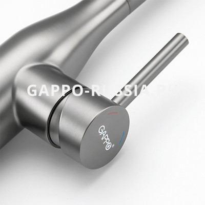 Смеситель для кухни с выдвижной лейкой Gappo однорычажный сатин (G4398-45)