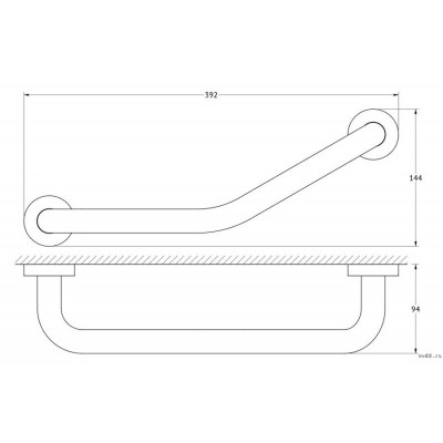 Artwelle Harmonie HAR 043 поручень изогнутый 39 см, хром
