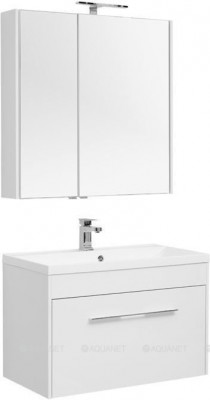 Комплект мебели для ванной Aquanet Августа 90 белый раковина Нота (00287684)