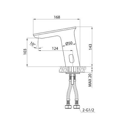 Смеситель для раковины Iddis Pulse PULSBS2i86 хром глянцевый сенсорный