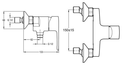 JACOB DELAFON July E16029-4-CP смеситель для душа, хром