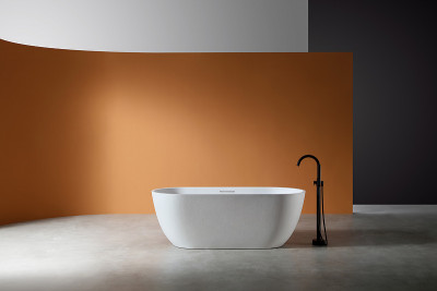 Ванна из искусственного камня Abber Frankfurt 170x75 AM9941 белая без г-ажа овальная 180 л