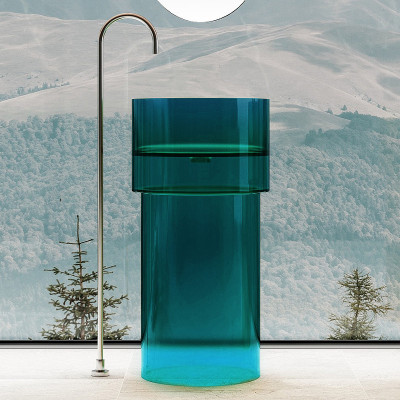 Раковина Abber Kristall 45 AT2701Aquamarin бирюзовая круглая