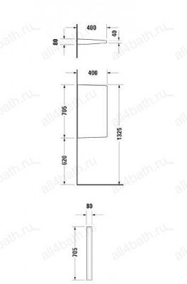 DURAVIT Architec 8500000000 перегородка для писсуара 70,5см х 40см