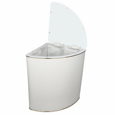 Geralis PWG-U PUNTO корзина для белья белая, кант золото, угловая