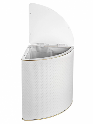 Geralis PWG-U PUNTO корзина для белья белая, кант золото, угловая