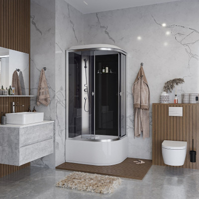 Душевая кабина Niagara Eco 90x80 L E90/80/40L/TN асимметричная