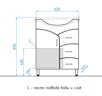 Комплект мебели Style Line Эко Стандарт №22 65 белый
