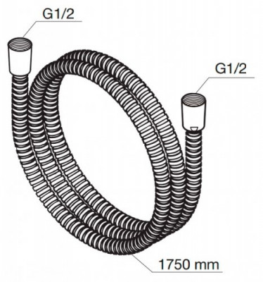 Damixa 760400164 душевой шланг 1750 мм, хром
