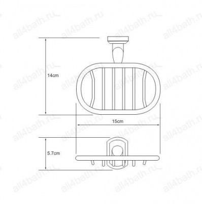 WasserKRAFT Oder K-3069 мыльница решетка настенная, хром