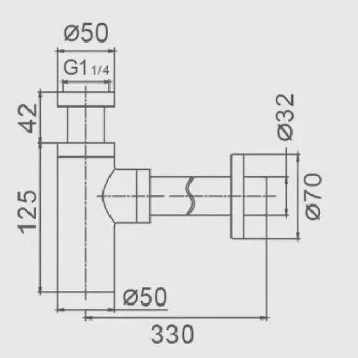 Сифон для раковины Haiba HB80-1 (латунь) хром