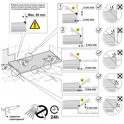 Душевой поддон RGW ST-G Stone Tray прямоугольный 700x1400 графит глубина 12мм (16152714-02)