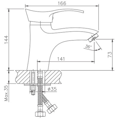 Смеситель для раковины Haiba HB1001 (латунь) хром