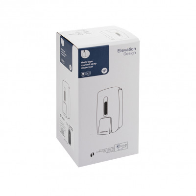 Дозатор жидкого мыла, универсальный, пластиковый, черного, большой, с глазком - капля, 800 мл GFmark (9153)