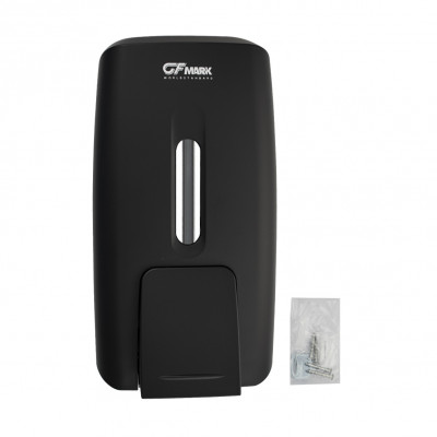 Дозатор жидкого мыла, универсальный, пластиковый, черного, большой, с глазком - капля, 800 мл GFmark (9153)