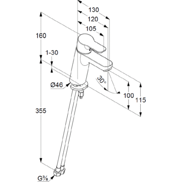 Смеситель для раковины KLUDI Pure & Easy хром 372920565
