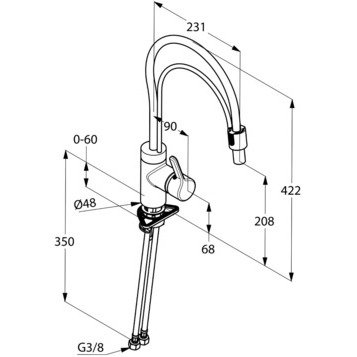 Смеситель для кухни (высокий) KLUDI BINGO STAR хром 428590578