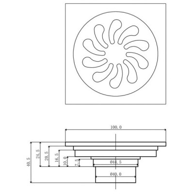 VERAGIO CANYON VR.CAN-2006.BR сливной трап d40, бронза